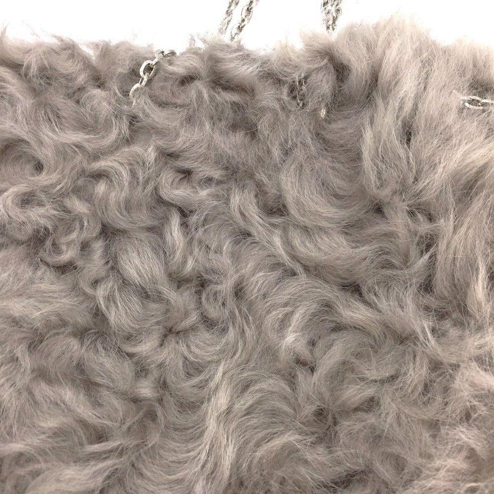 ハンドバッグ CARUS×eclat　チェーン付きファーバッグ　グレージュ　RAGGIO　ムートン 美品
