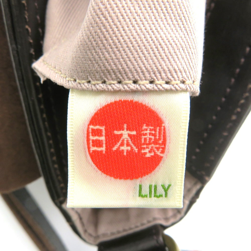 LILY (リリー) ショルダーバッグ LILY　レザーショルダーバッグ　ダークブラウン 美品