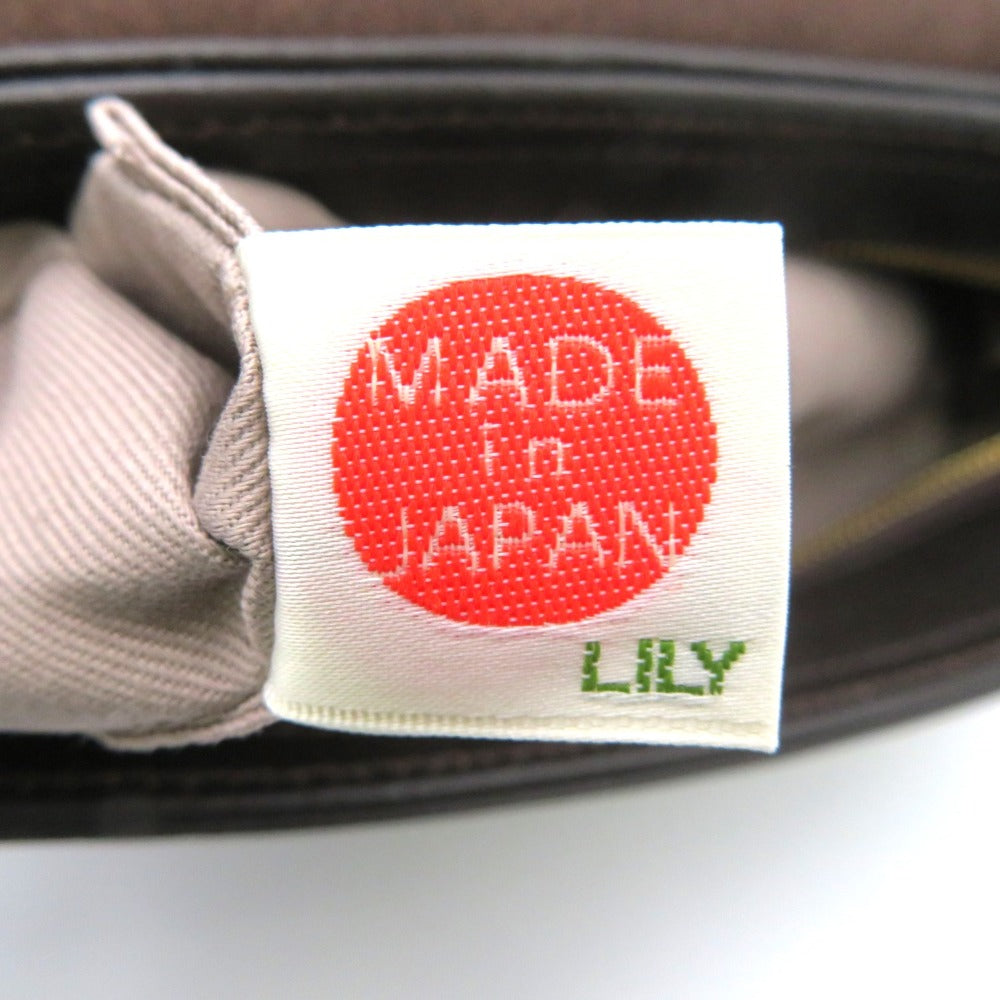 LILY (リリー) ショルダーバッグ LILY　レザーショルダーバッグ　ダークブラウン 美品