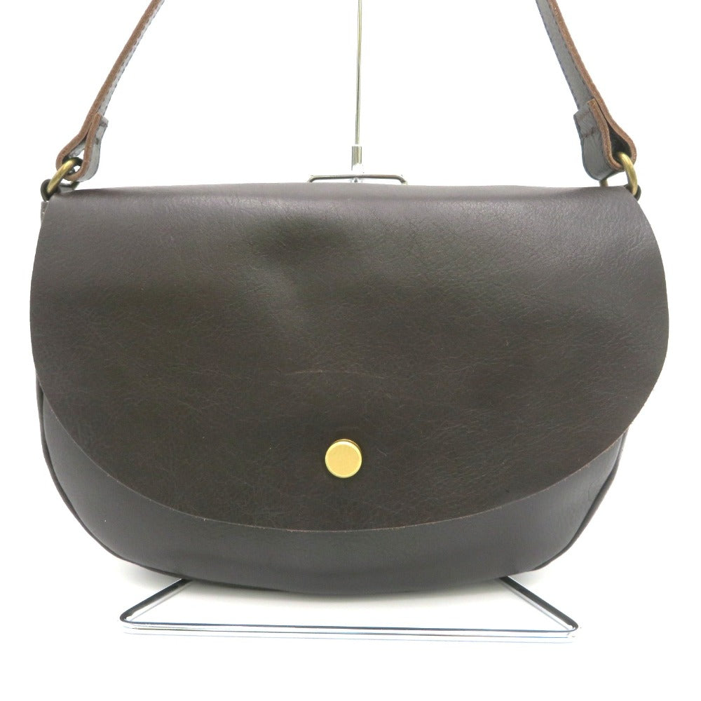 LILY (リリー) ショルダーバッグ LILY　レザーショルダーバッグ　ダークブラウン 美品