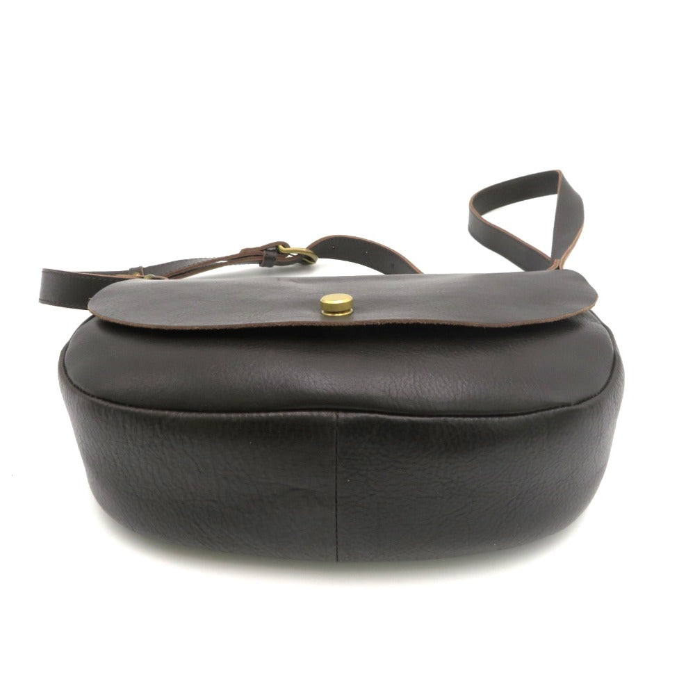 LILY (リリー) ショルダーバッグ LILY　レザーショルダーバッグ　ダークブラウン 美品