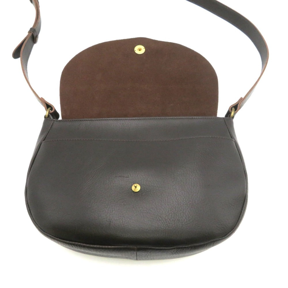 LILY (リリー) ショルダーバッグ LILY　レザーショルダーバッグ　ダークブラウン 美品