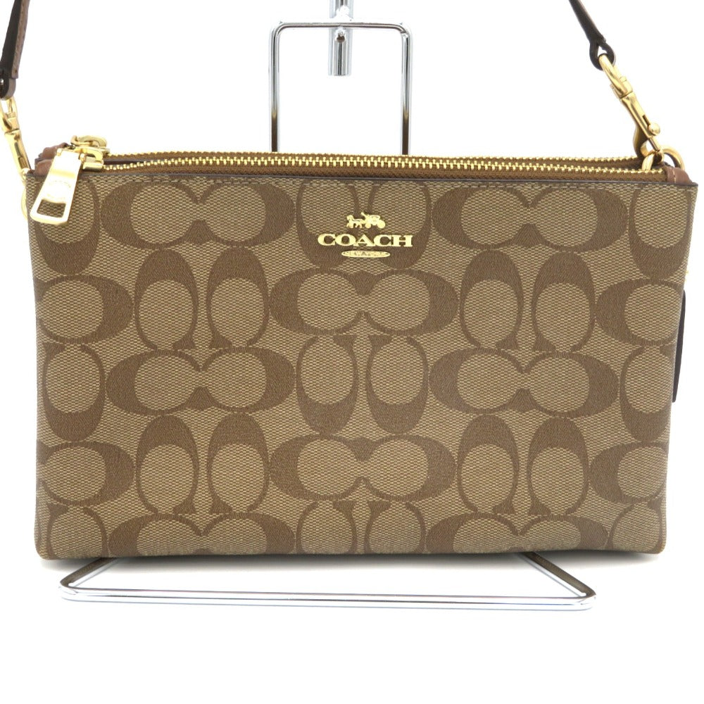 COACH (コーチ) ショルダーバッグ COACH　ライラ クロスボディ シグネチャーキャンバス　F58328　ブラウン　ショルダーバッグ 美品