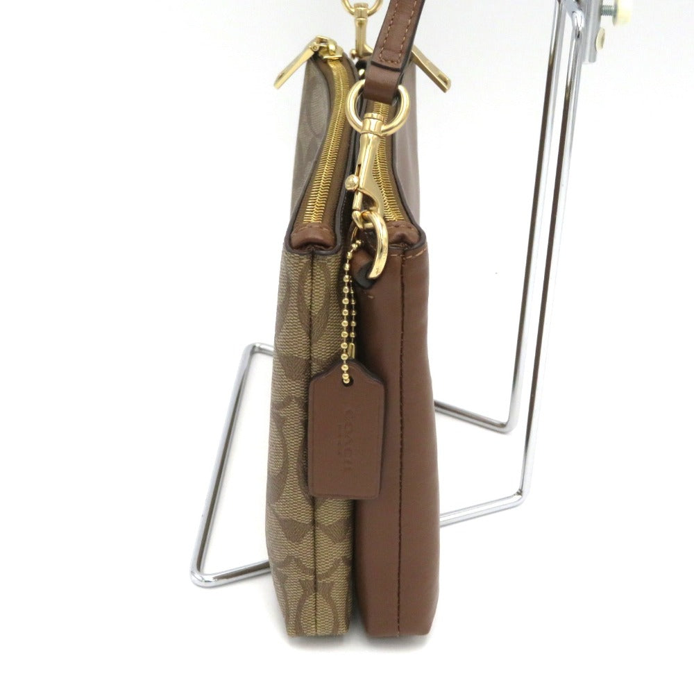 COACH (コーチ) ショルダーバッグ COACH　ライラ クロスボディ シグネチャーキャンバス　F58328　ブラウン　ショルダーバッグ 美品
