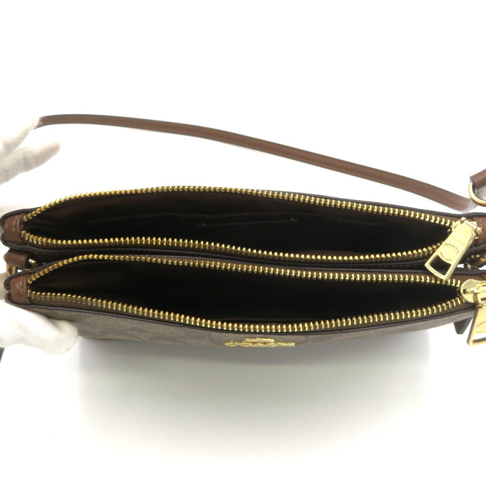 COACH (コーチ) ショルダーバッグ COACH　ライラ クロスボディ シグネチャーキャンバス　F58328　ブラウン　ショルダーバッグ 美品