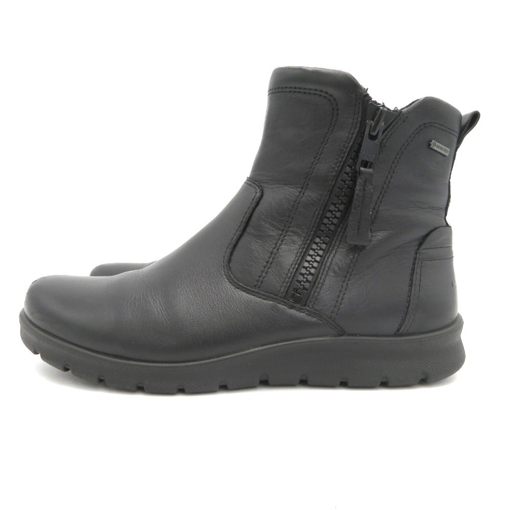 ECCO (エコー) ブーツ ecco　BABETT BOOT ZIP BOOTIE GTX　ショートブーツ　GORE-TEX　ブラック　38　24.0cm 長さ27cm 美品