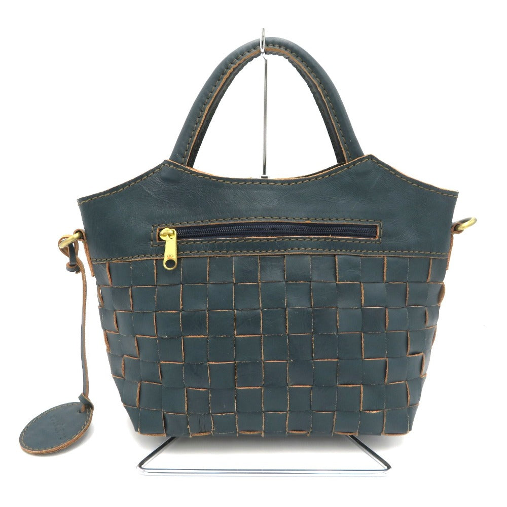 zucchero filato (ズッケロ フィラート) ハンドバッグ Zucchero filato　カウレザー 2wayメッシュハンドバッグ　48820　グリーン 美品