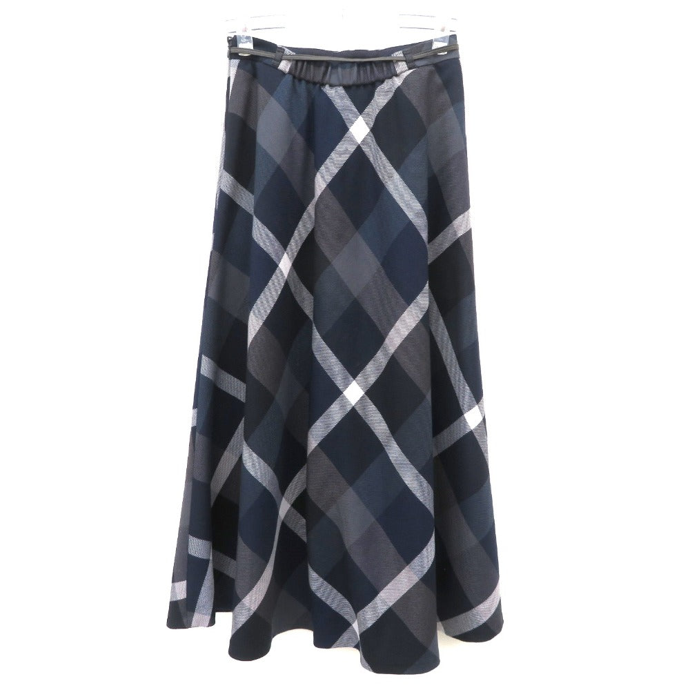 BLUE LABEL CRESTBRIDGE (ブルーレーベルクレストブリッジ) ロングスカート BLUE LABEL CRESTBRIDGE ロングスカート ウール　38　ブルーチェック　55S61-261-29 美品