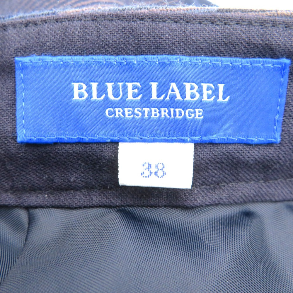 BLUE LABEL CRESTBRIDGE (ブルーレーベルクレストブリッジ) ロングスカート BLUE LABEL CRESTBRIDGE ロングスカート ウール　38　ブルーチェック　55S61-261-29 美品