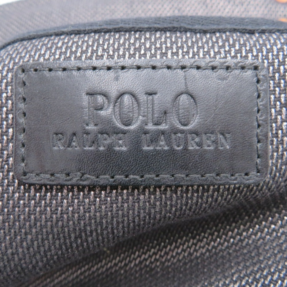 POLO RALPH LAUREN (ポロ・ラルフローレン) トートバッグ POLO RALPH LAUREN　キャンバストート　ブラック×ゴルド 美品