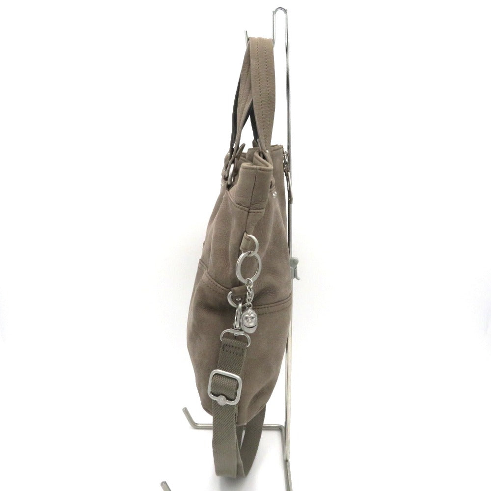 Kipling (キプリング) トートバッグ KIPLING　2wayレザーショルダートートバッグ　グレーベージュ 美品