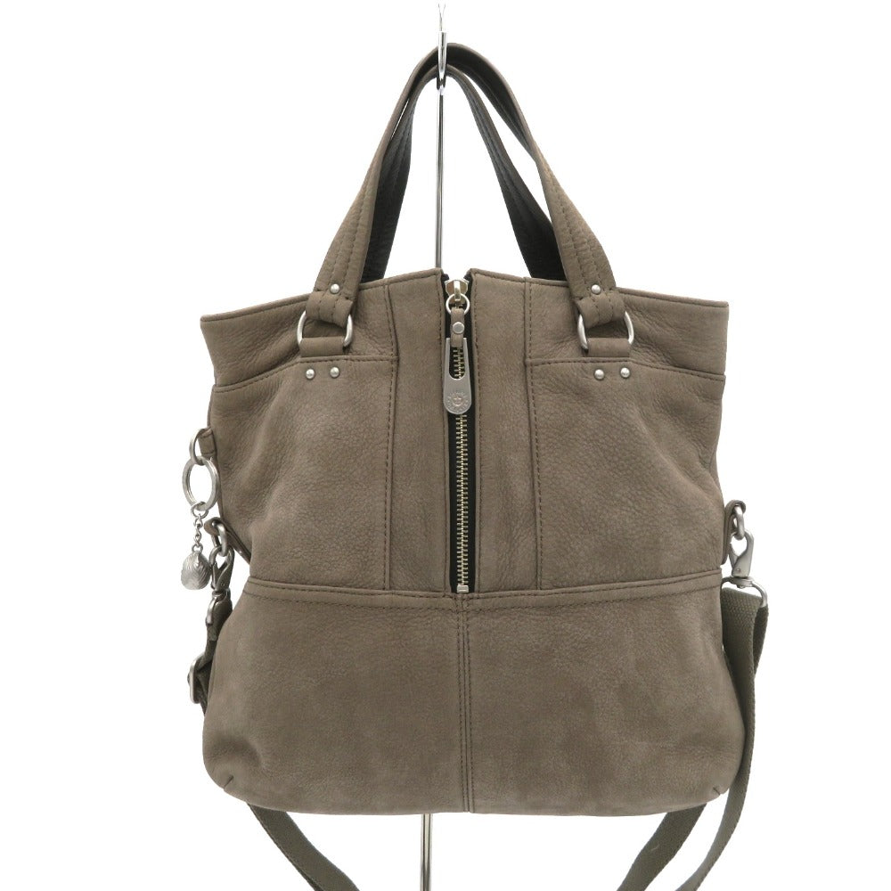 Kipling (キプリング) トートバッグ KIPLING　2wayレザーショルダートートバッグ　グレーベージュ 美品