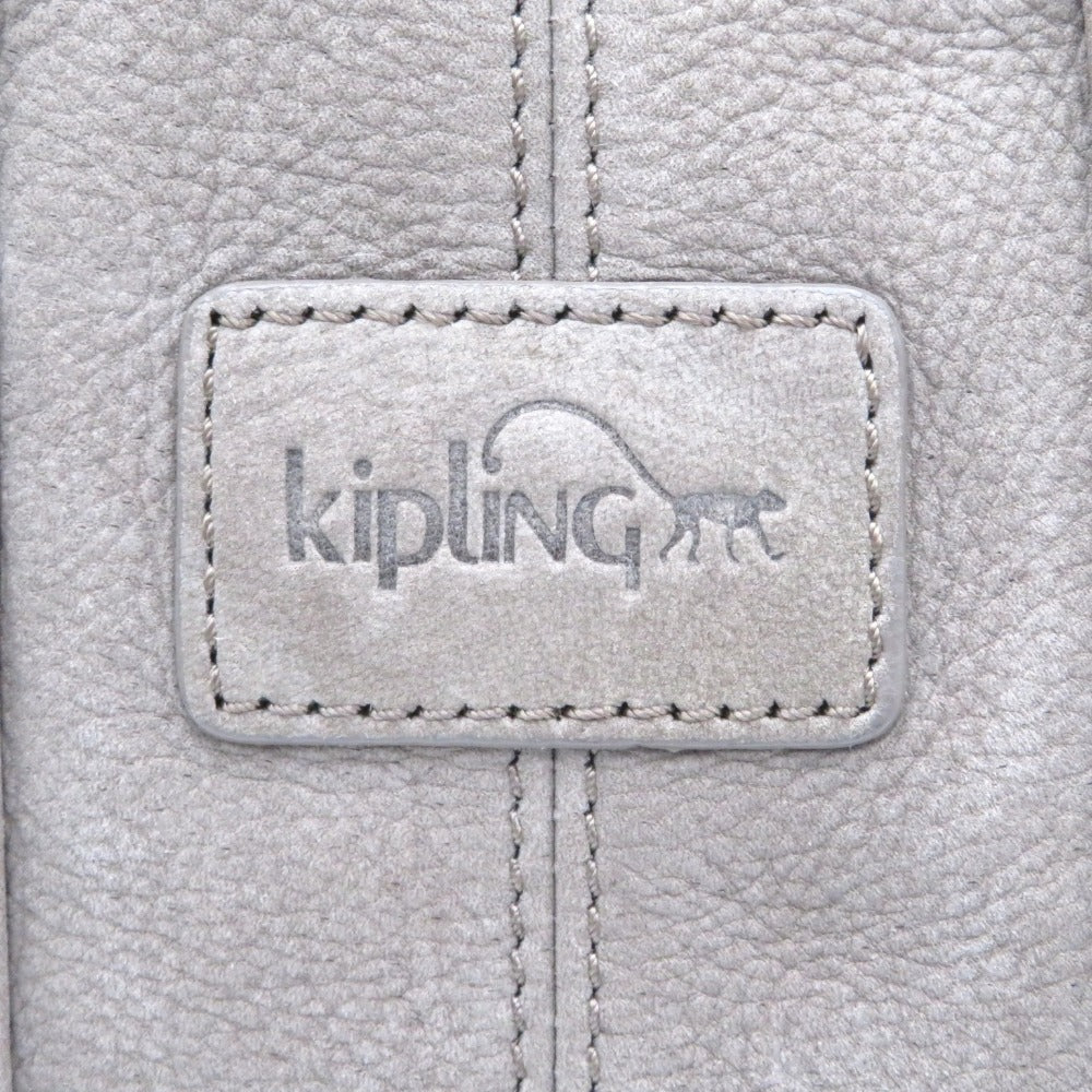 Kipling (キプリング) トートバッグ KIPLING　2wayレザーショルダートートバッグ　グレーベージュ 美品