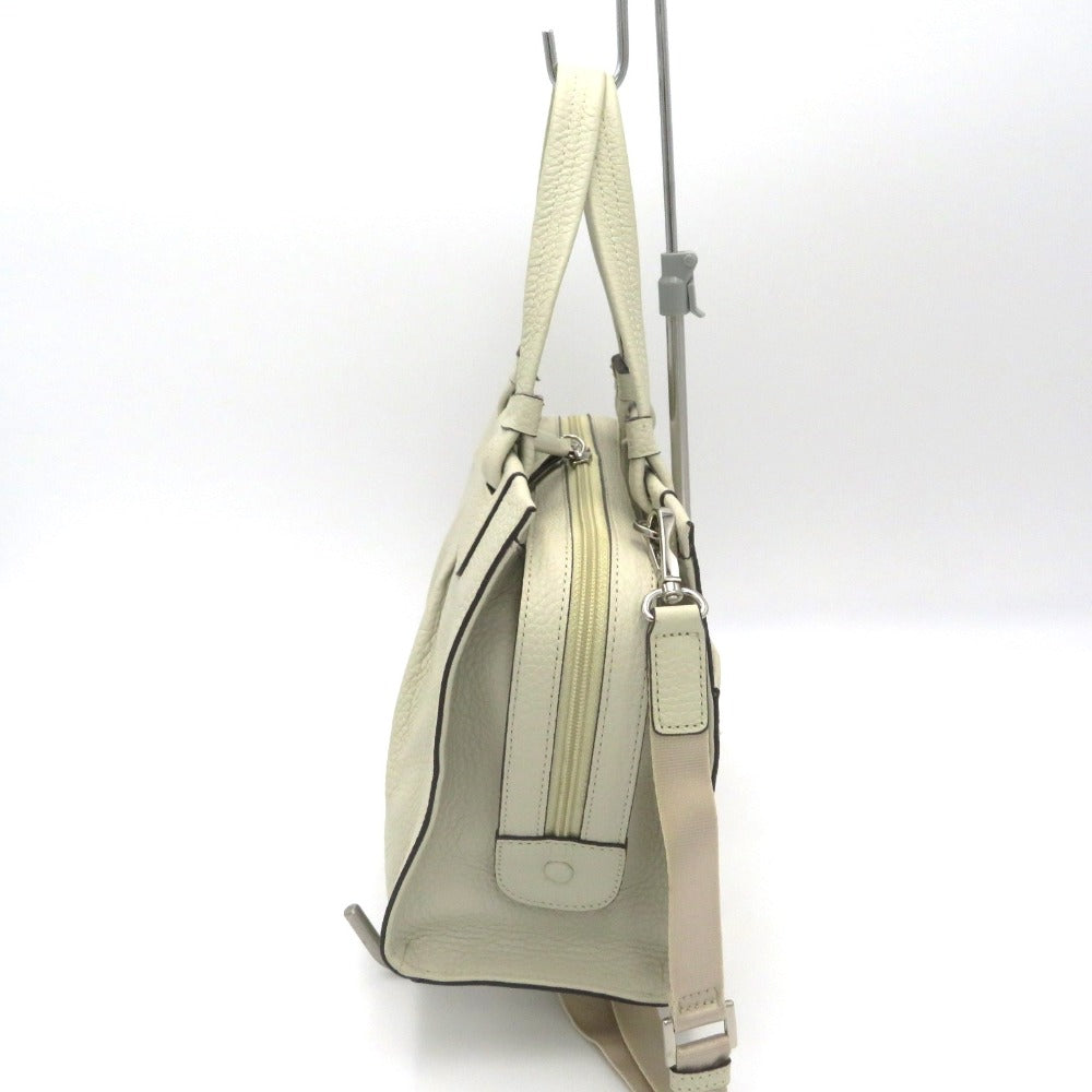 GRES (グレ) ハンドバッグ GRES　2way　レザーハンドバッグ　ホワイト 美品