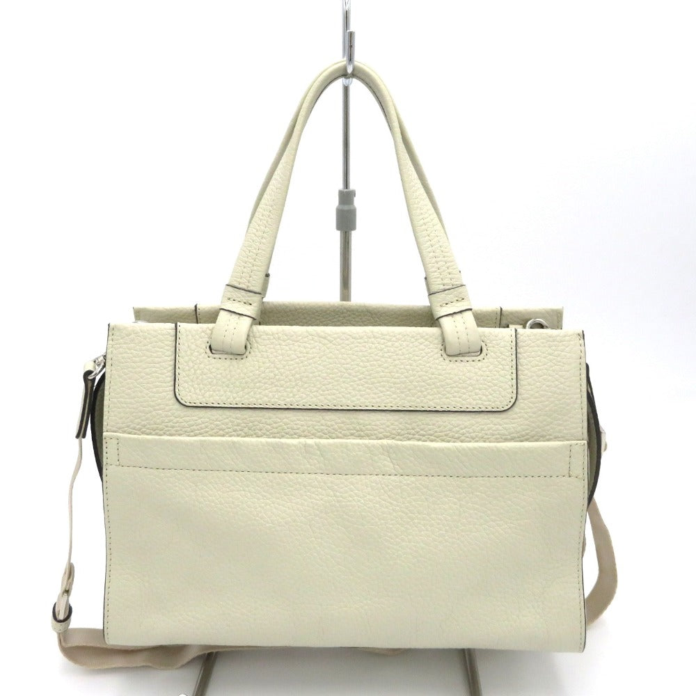 GRES (グレ) ハンドバッグ GRES　2way　レザーハンドバッグ　ホワイト 美品