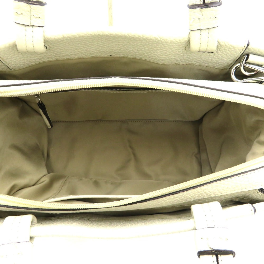 GRES (グレ) ハンドバッグ GRES　2way　レザーハンドバッグ　ホワイト 美品