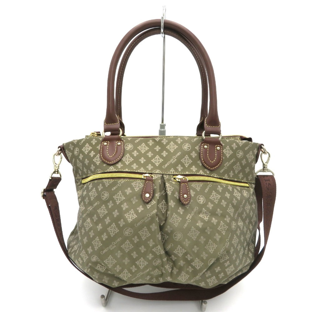 christian olivier (クリスチャンオリビエ) トートバッグ CHRISTIAN OLIVIER　2wayバッグ　カーキベージュ 美品