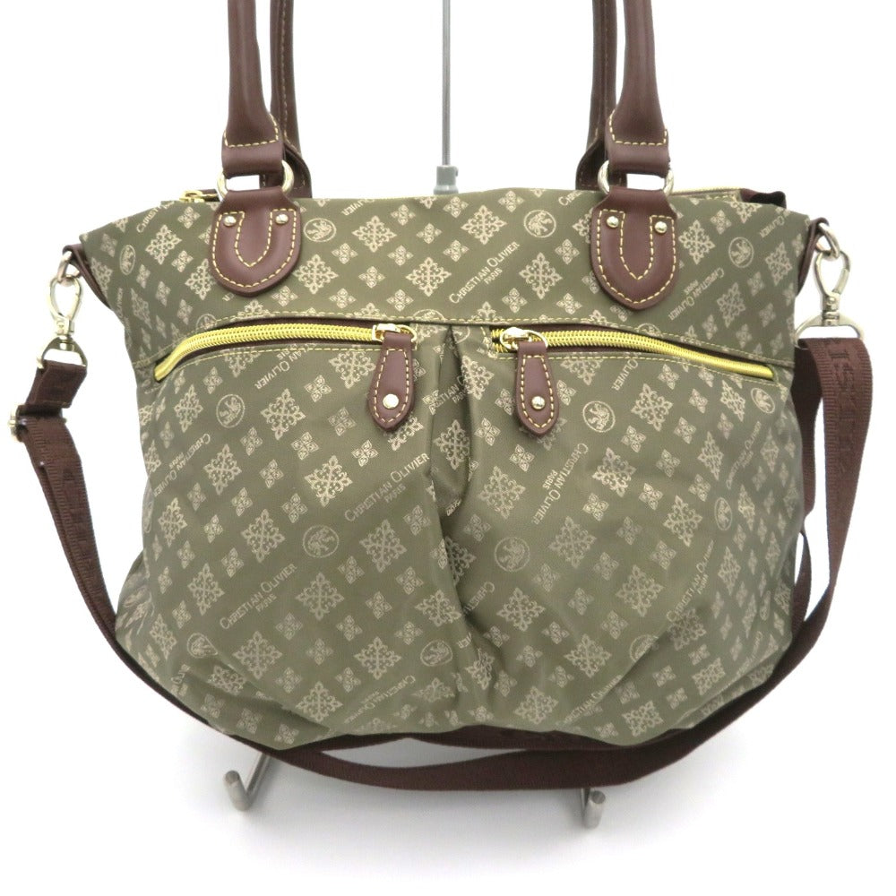 christian olivier (クリスチャンオリビエ) トートバッグ CHRISTIAN OLIVIER　2wayバッグ　カーキベージュ 美品