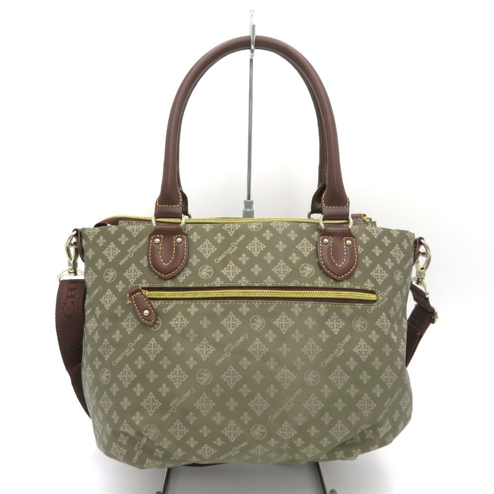 christian olivier (クリスチャンオリビエ) トートバッグ CHRISTIAN OLIVIER　2wayバッグ　カーキベージュ 美品