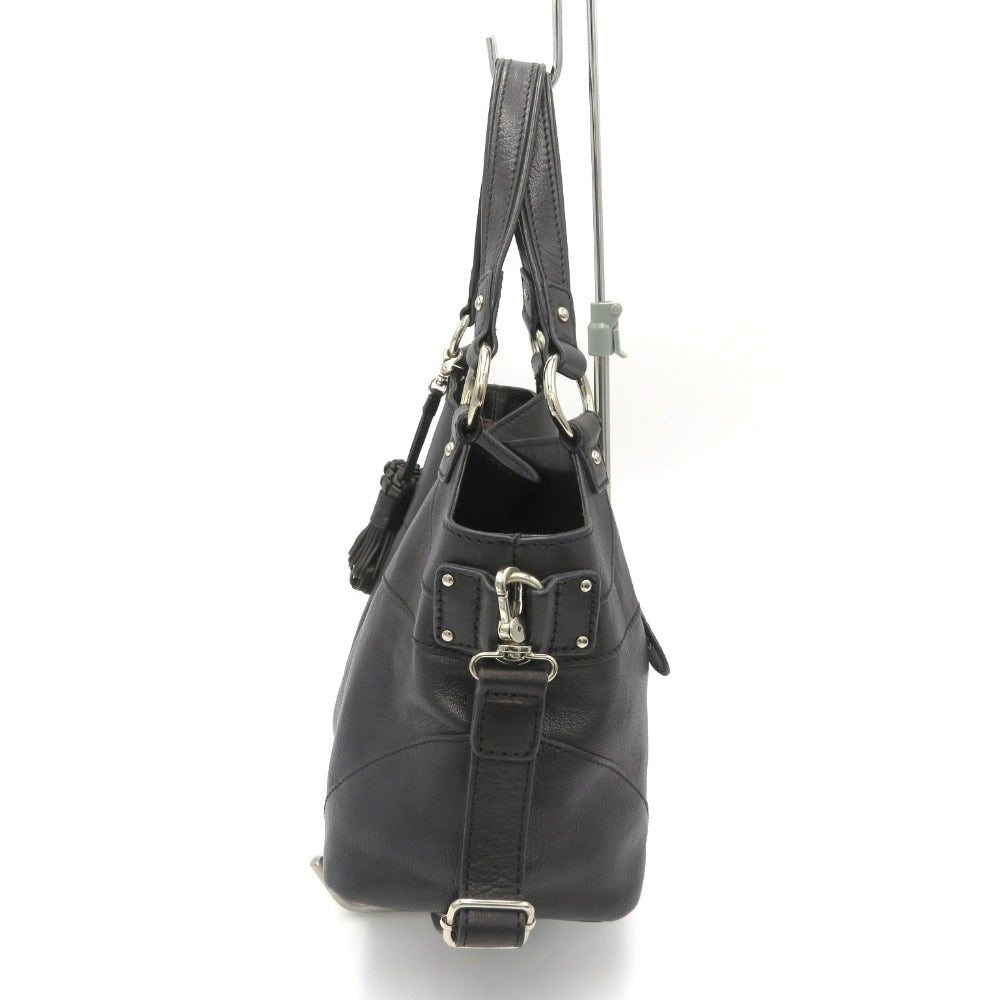 ESTINE (エスティーヌ) ハンドバッグ ESTINE　2way レザーハンドバッグ　ブラック