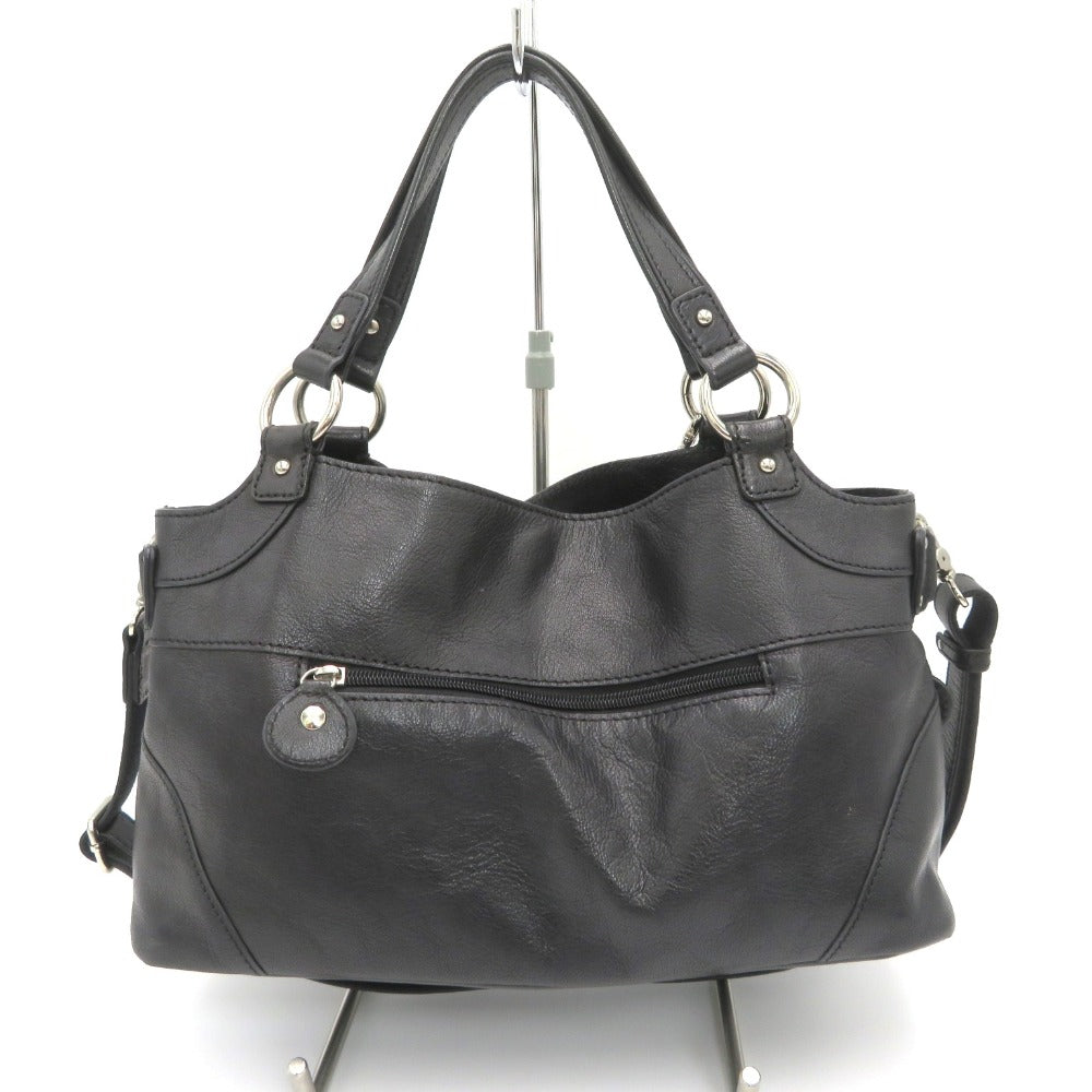 ESTINE (エスティーヌ) ハンドバッグ ESTINE　2way レザーハンドバッグ　ブラック