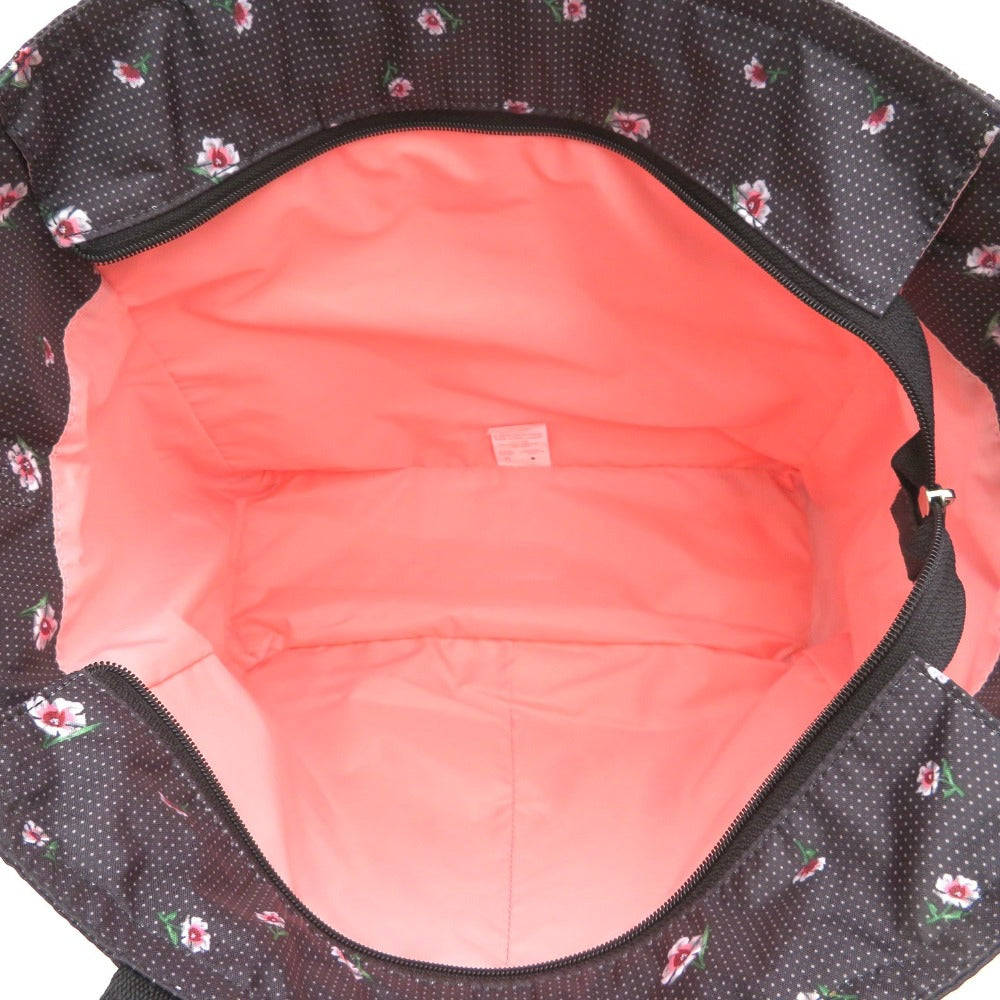 LeSportsac (レスポートサック) トートバッグ Lesportsac　EVER TOTE　2wayトートバッグ　ブラック　小花柄　同柄ポーチ付き　3802 美品