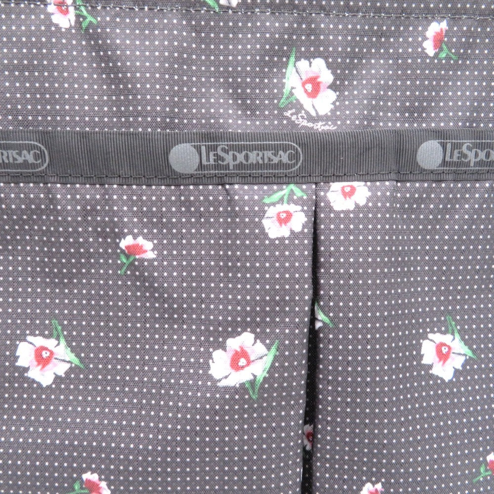 LeSportsac (レスポートサック) トートバッグ Lesportsac　EVER TOTE　2wayトートバッグ　ブラック　小花柄　同柄ポーチ付き　3802 美品
