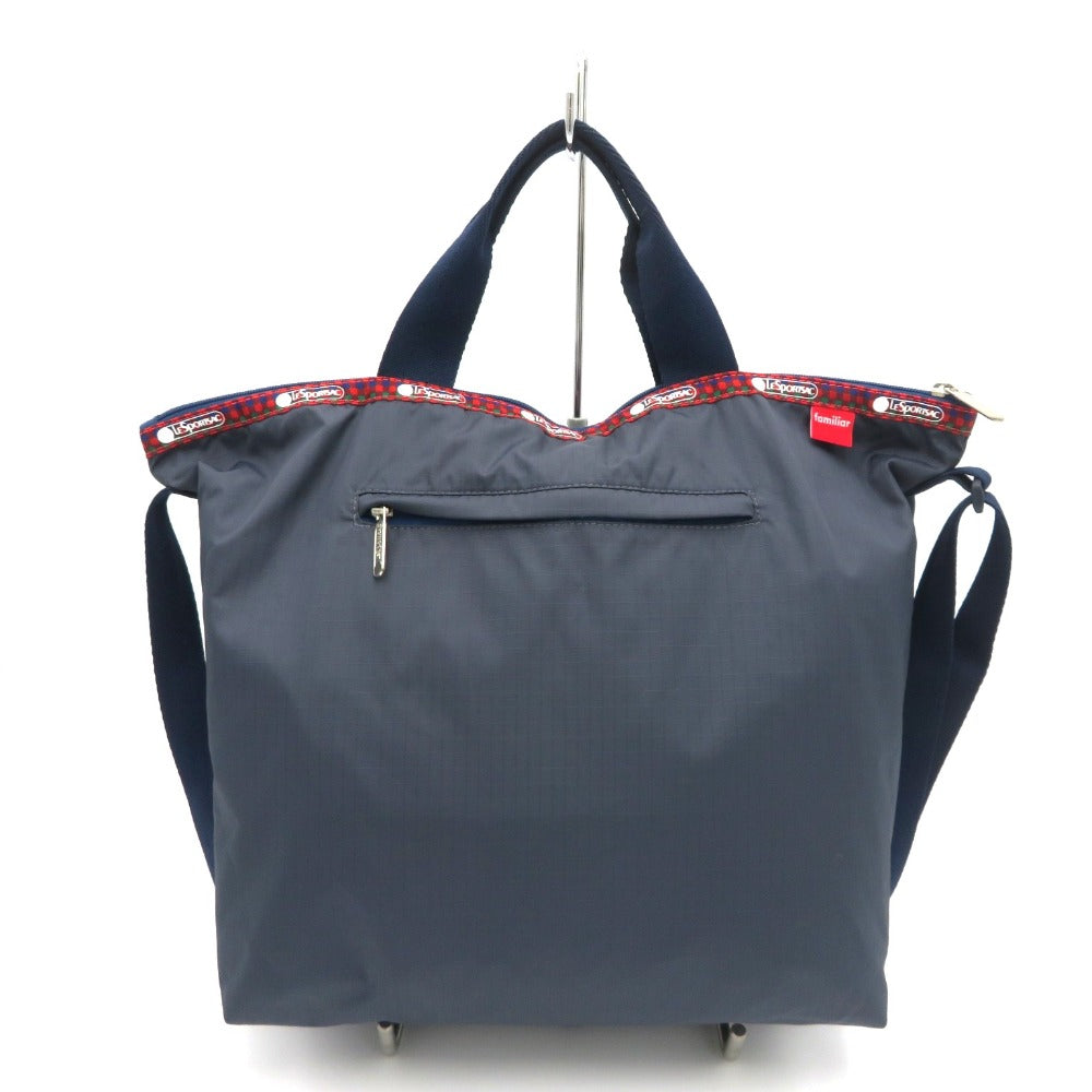 ファミリア トートバッグ Familiar×Lesportsac　2wayトートバッグ　ネイビー 美品
