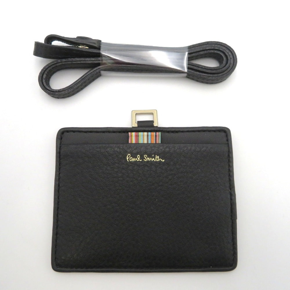 Paul Smith (ポール・スミス) その他小物 Paul Smith　ＩＤカードホルダー　PSC613　ブラック×マルチストライプ　名刺入れ 美品