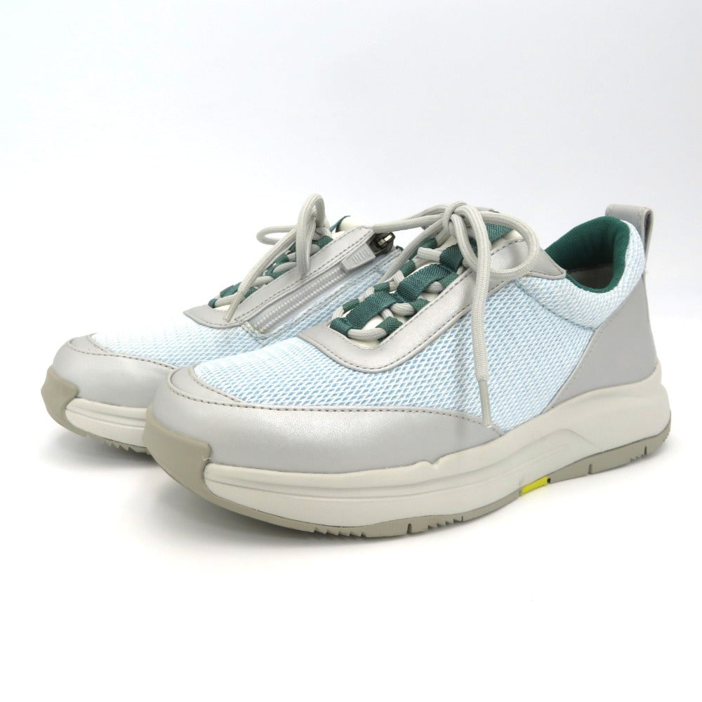 fitfit (フィットフィット) スニーカー fitfit WoW10　外反母趾　メッシュレースアップジップスニーカー　85306　ライトブルー　23.0cm 長さ26.5cm 美品