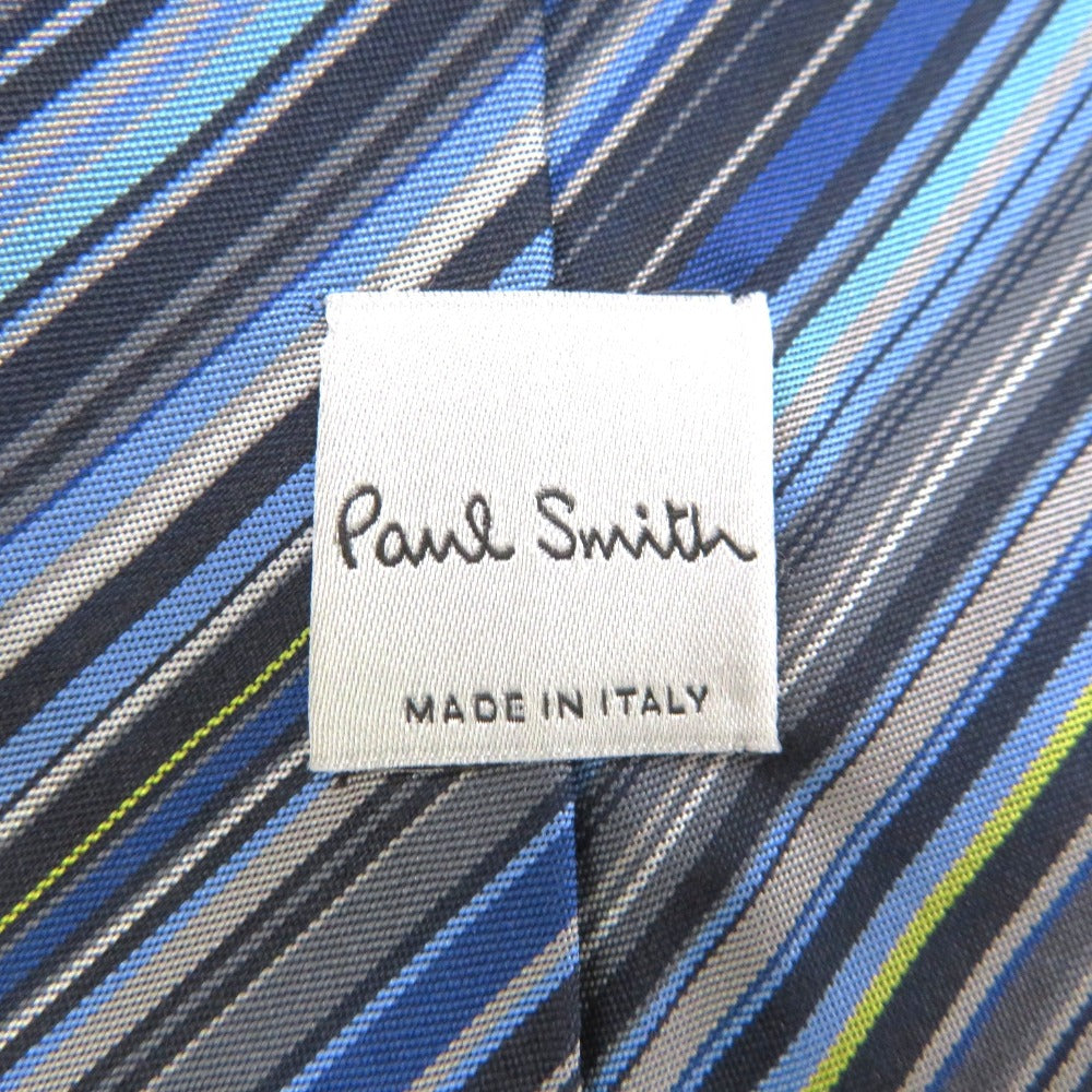 PAUL SMITH COLLECTION (ポールスミスコレクション) ネクタイ Paul Smith　ネクタイ　マルチカラー レジメンタルストライプ　ブルー　 長さ140cm 未使用品