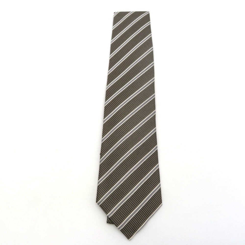 ARMANI COLLEZIONI (アルマーニコレッツォーニ) ネクタイ ARMANI COLLEZIONI　ネクタイ　レジメンタルストライプ　350021　ブラウン×グレー 長さ140cm 未使用品