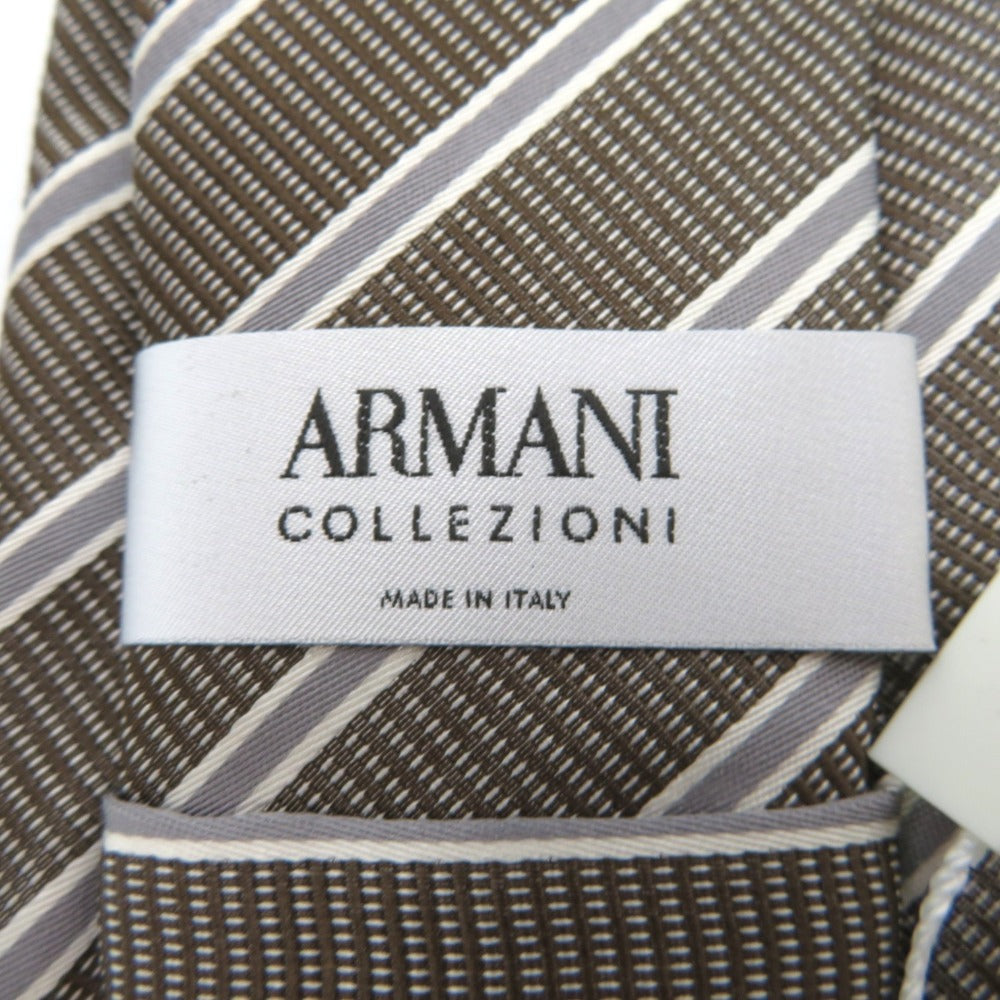 ARMANI COLLEZIONI (アルマーニコレッツォーニ) ネクタイ ARMANI COLLEZIONI　ネクタイ　レジメンタルストライプ　350021　ブラウン×グレー 長さ140cm 未使用品