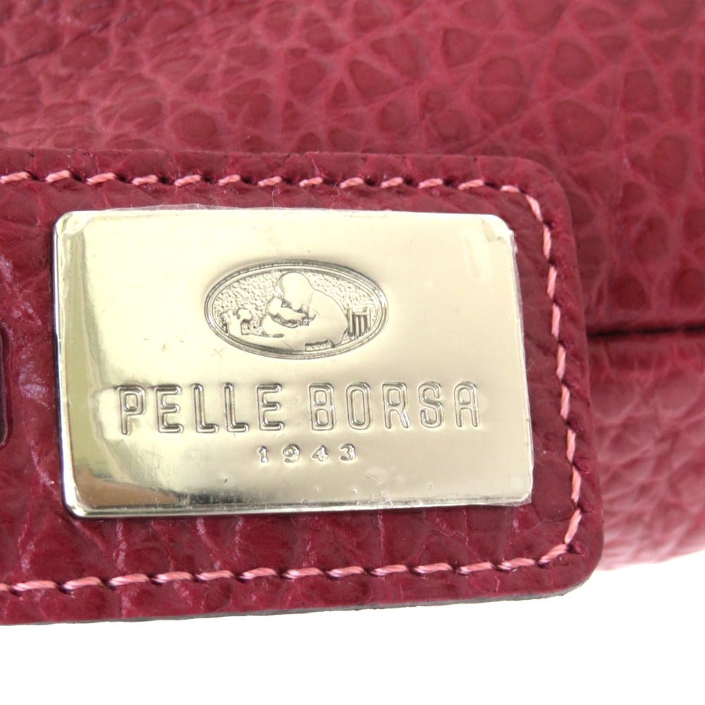 PELLE BORSA (ペレボルサ) ショルダーバッグ PELLE BORSA　2wayレザーショルダーバッグ　ボルドー　レッド 美品