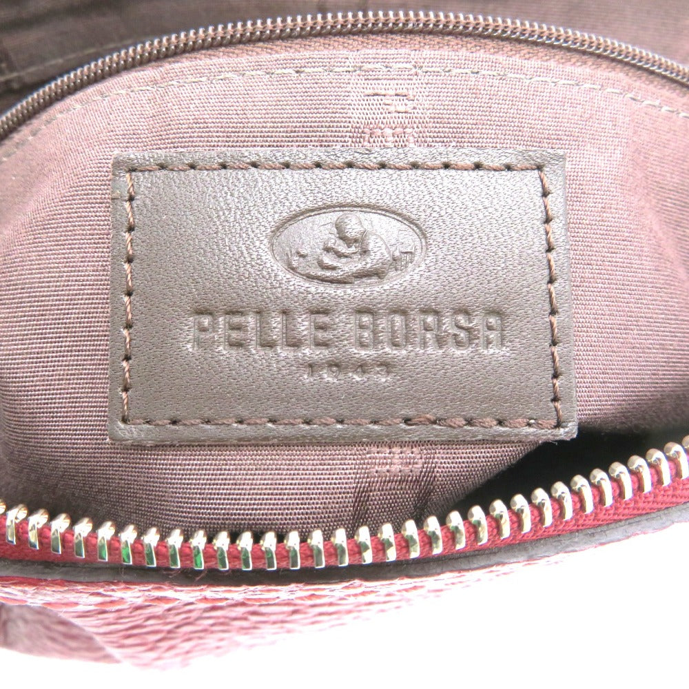 PELLE BORSA (ペレボルサ) ショルダーバッグ PELLE BORSA　2wayレザーショルダーバッグ　ボルドー　レッド 美品
