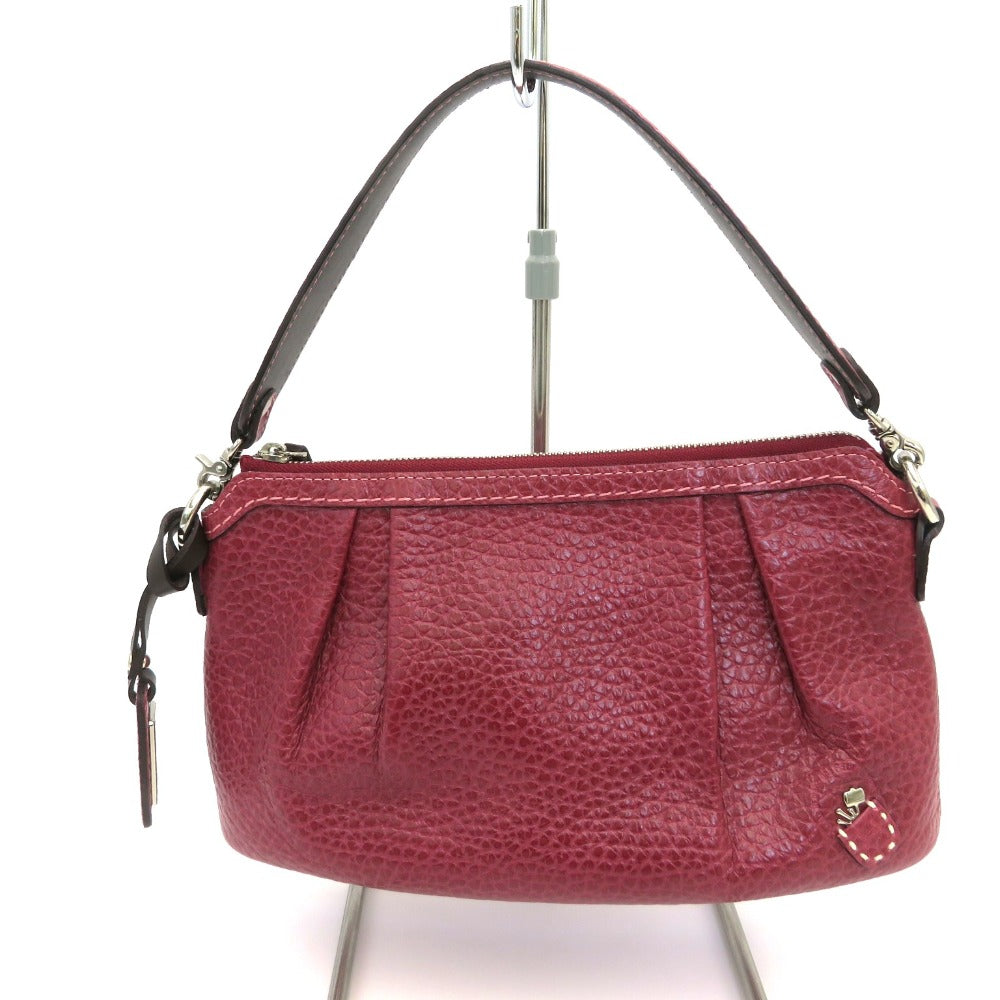 PELLE BORSA (ペレボルサ) ショルダーバッグ PELLE BORSA　2wayレザーショルダーバッグ　ボルドー　レッド 美品