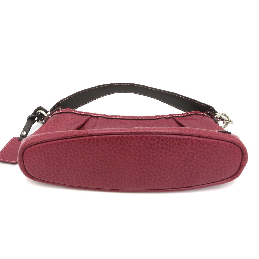 PELLE BORSA (ペレボルサ) ショルダーバッグ PELLE BORSA　2wayレザーショルダーバッグ　ボルドー　レッド 美品