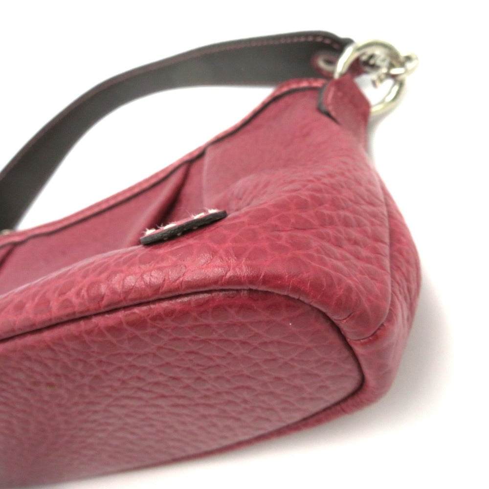 PELLE BORSA (ペレボルサ) ショルダーバッグ PELLE BORSA　2wayレザーショルダーバッグ　ボルドー　レッド 美品