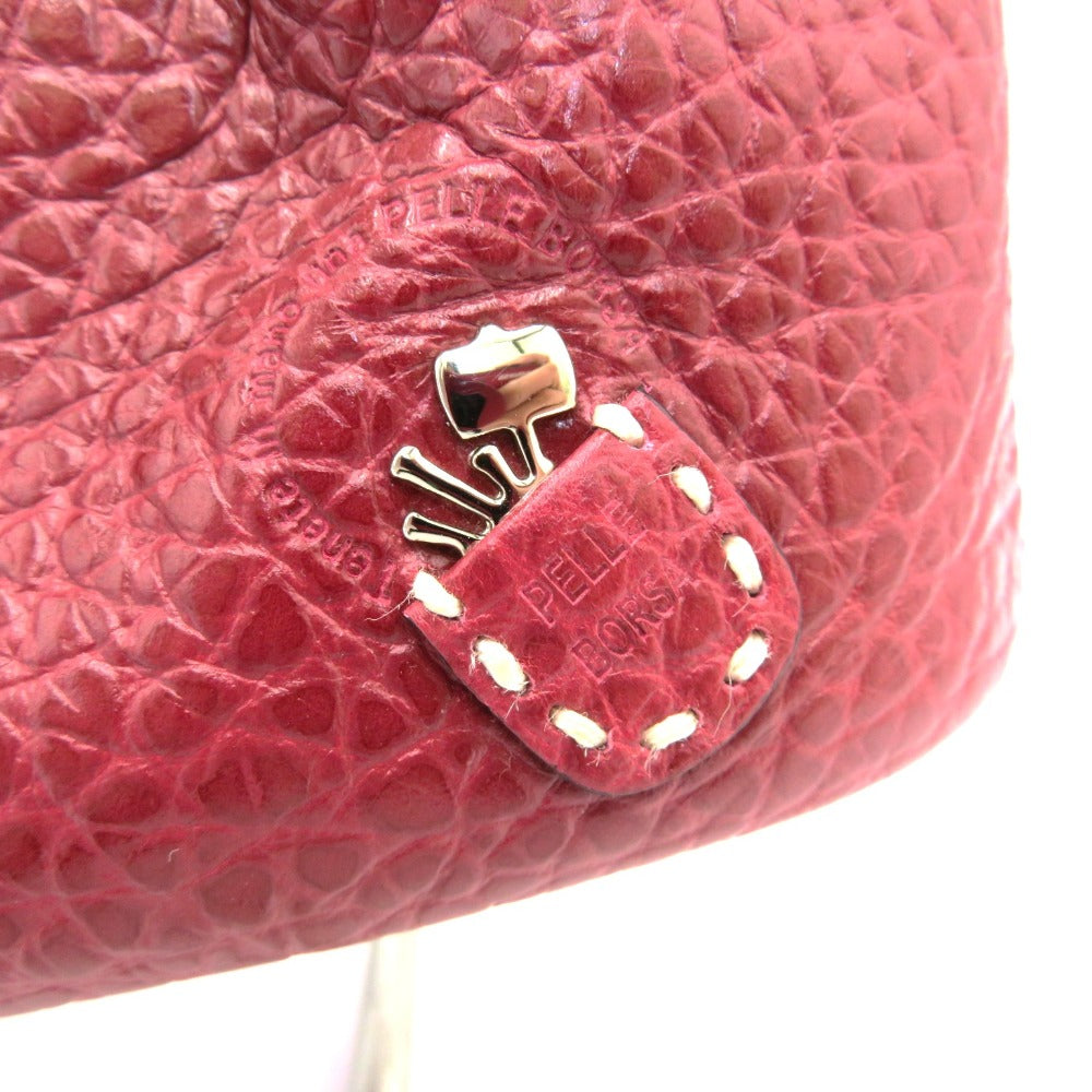 PELLE BORSA (ペレボルサ) ショルダーバッグ PELLE BORSA　2wayレザーショルダーバッグ　ボルドー　レッド 美品
