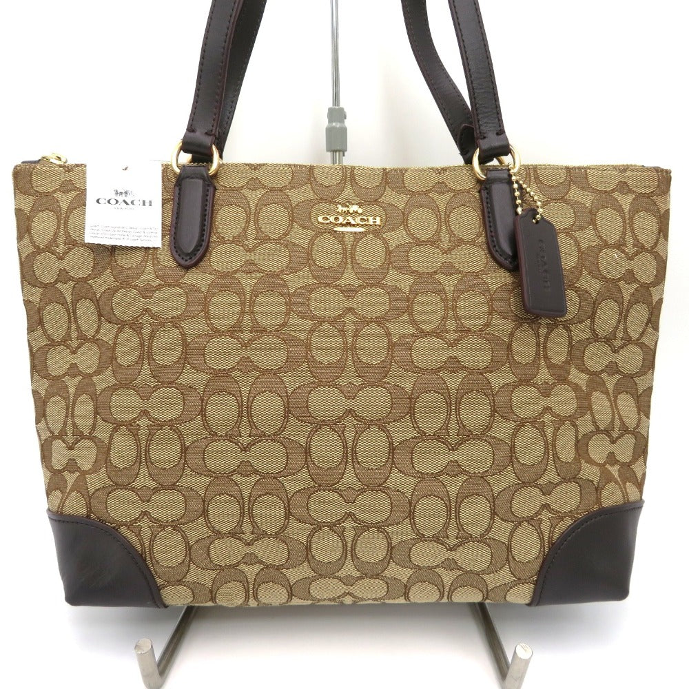 COACH (コーチ) トートバッグ COACH　シグネチャーキャンバストートバッグ　ベージュ　F29958 未使用品