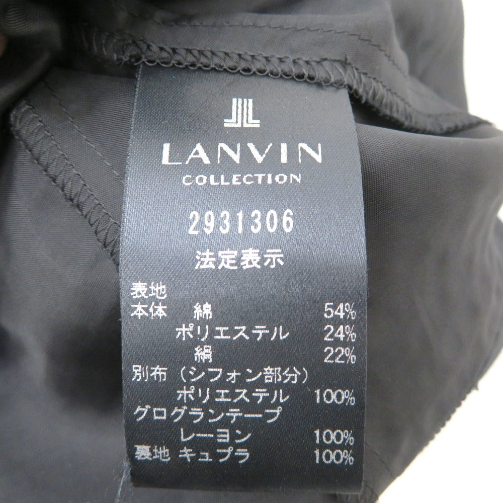 LANVIN COLLECTION (ランバン コレクション) ワンピース LANVIN COLLECTION　ノースリーブワンピース　シースルーボーダー　ブラック　38　2931306 美品