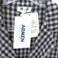 ARMEN (アーメン) ステンカラーコート ARMEN　リネン ステンカラーコート　1　チェック　ネイビー×ナチュラル　NAM1102LC 未使用品