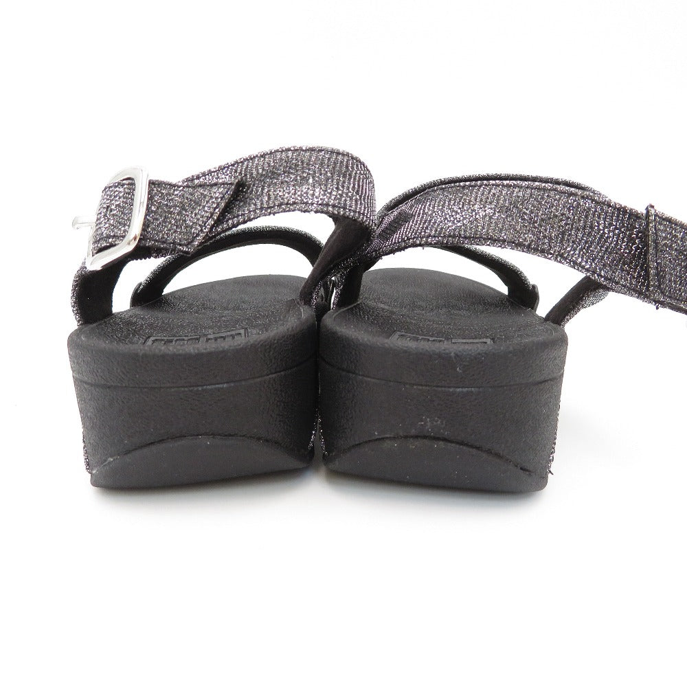 FitFlop (フィットフロップ) サンダル fitflop  サンダル　LULU GLITTER BACK-STRAP SANDALS　24.0cm　ブラック　ET4-0909 長さ25cm 美品
