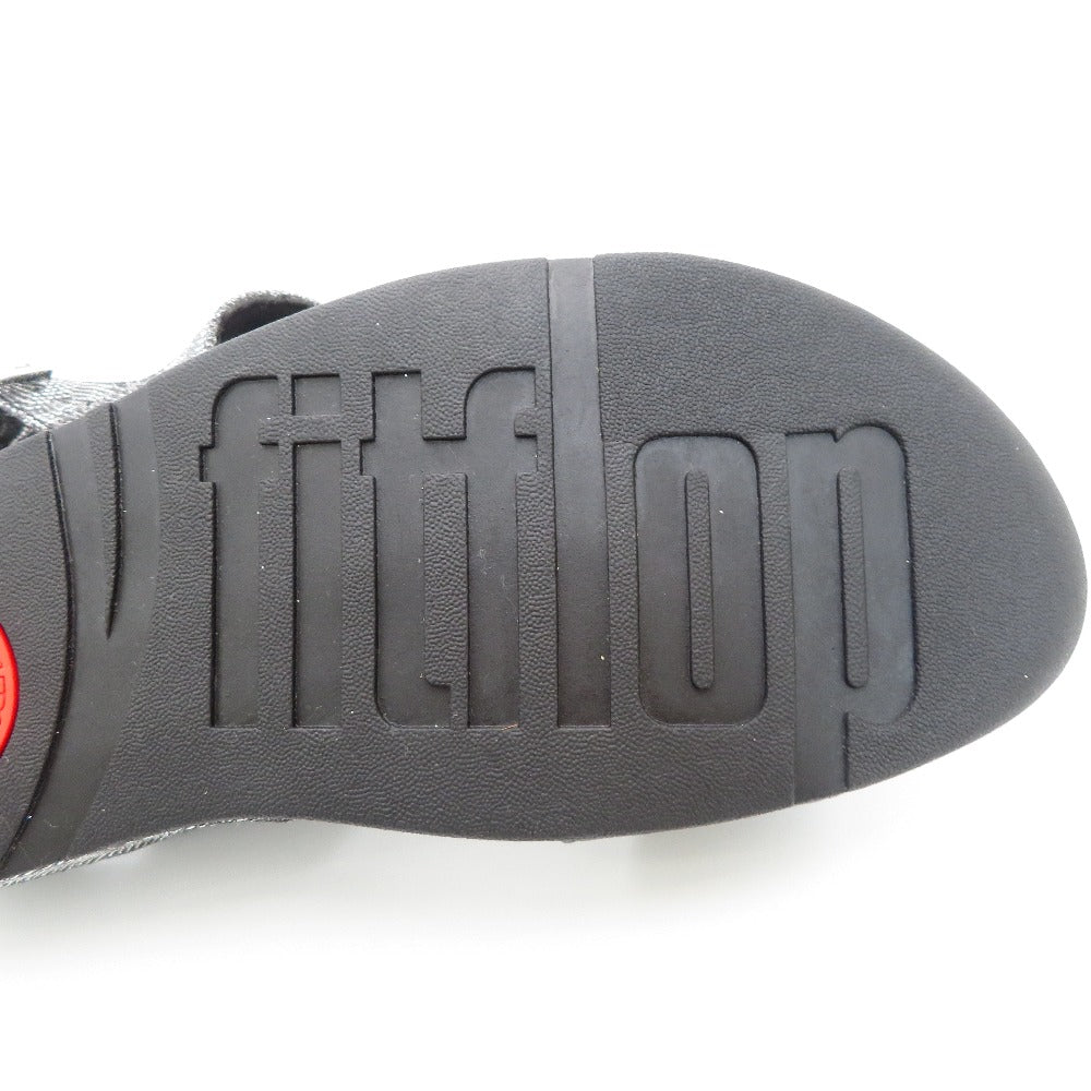 FitFlop (フィットフロップ) サンダル fitflop  サンダル　LULU GLITTER BACK-STRAP SANDALS　24.0cm　ブラック　ET4-0909 長さ25cm 美品