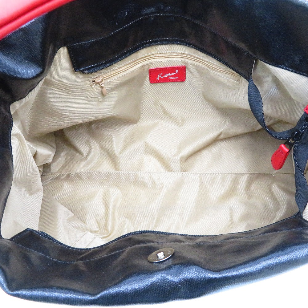 Kitamura (キタムラ) ショルダーバッグ Kitamura2　ワンショルダーバッグ　ブラック×レッド 美品