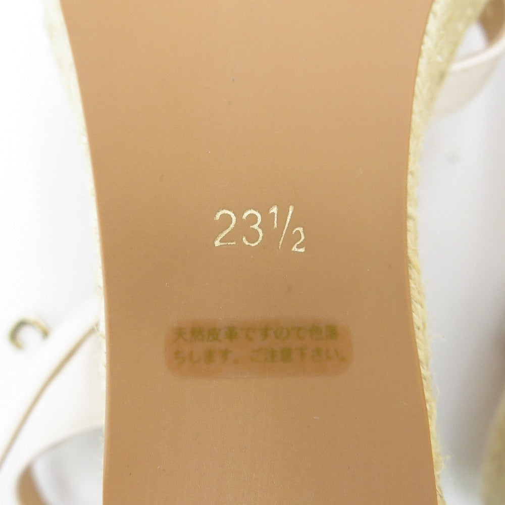 JILLSTUART (ジルスチュアート) サンダル JILL STURAT リボンモチーフプラットフォームジュートサンダル　アイボリー　23.5cm　6455 長さ21.5cm 未使用品