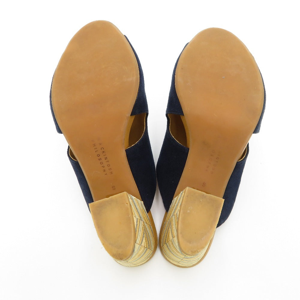 MACKINTOSH PHILOSOPHY (マッキントッシュフィロソフィー) サンダル MACKINTOSH PHILOSOPHY　カバードミュールサンダル　ネイビー スエード　S　6282 長さ21cm 美品