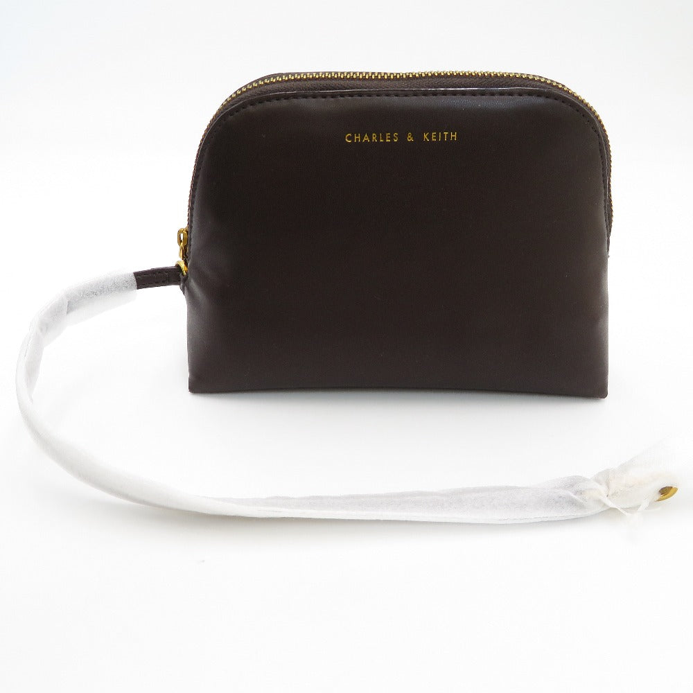 CHARLES＆KEITH (チャールズ＆キース) ショルダーバッグ CHARLES＆KEITH　Edna エドナ トートバッグ　ブラウン（ポーチ付）CK2-40270966-1 美品