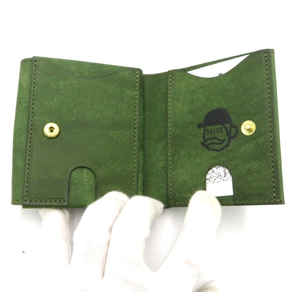BEERBELLY 　ハッチバック 二つ折り財布 オリーブグリーン BEERBELLY ハッチバック 二つ折り財布 オリーブグリーン BEERBELLY