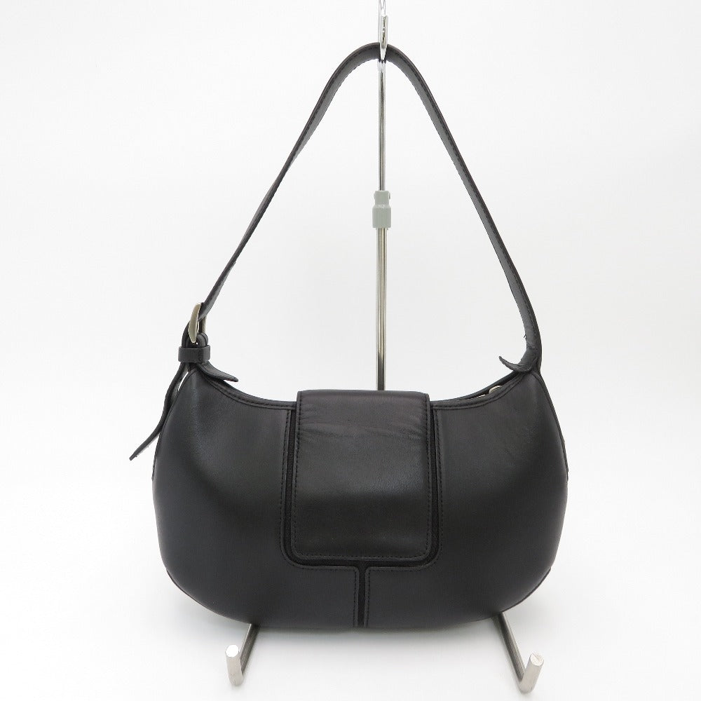 LACOSTE (ラコステ) ショルダーバッグ LACOSTE　ワンショルダーバッグ　レザー　ブラック 美品